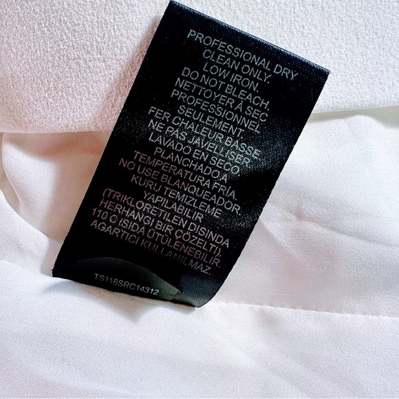 NWT Tibi ‘Structured Crepe Off-The-Shoulder Tie-Detail Dress’ in “Ivory” Size 4 - Picture 6 of 16